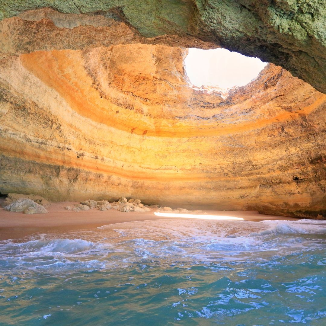 Benagil Sea Cave golden sun